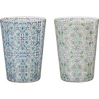 Liberty Fabrics & John Lewis Lodden Flower Print Glass Tumblers, Multi, 460ml, Set Of 2