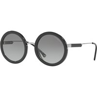 Emporio Armani EA4106 Round Sunglasses, Polished Black/Grey Gradient