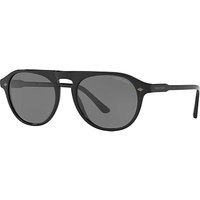 Giorgio Armani AR8096 Frames Of Life Polarised Oval Sunglasses, Matte Black/Grey
