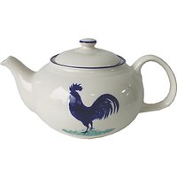 Hinchcliffe & Barber Dorset Delft Cockerel Teapot, White/Blue