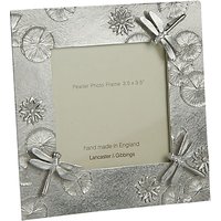 Lancaster And Gibbings Pewter Dragonfly Photo Frame, Silver, 3.5 X 3.5 (9 X 9cm)