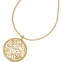 Dower & Hall Wild Rose Flower Disc Pendant Necklace