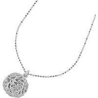 Dower & Hall Long Wild Rose Sphere Pendant Necklace, Silver