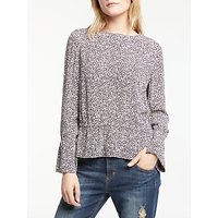 AND/OR Phoebe Floral Blouse, Blush/Black