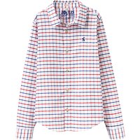 Little Joule Boys' Atley Check Oxford Shirt, White/Red/Blue