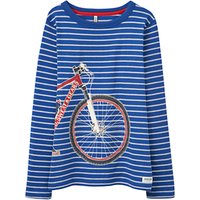 Little Joule Boys' Raymond Glow Bike Stripe T-Shirt, Blue