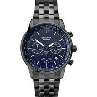 Sekonda 1376.27 Men's Chronograph Date Bracelet Strap Watch, Black/Navy