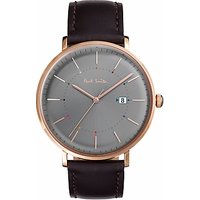 Paul Smith Men's Track Date Leather Strap Watch