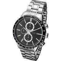 Sekonda 1375.27 Men's Date Chronograph Bracelet Strap Watch, Silver/Black