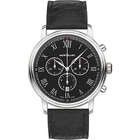 Montblanc 117047 Men's Tradition Chronograph Alligator Leather Strap Watch, Black