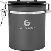 Coffee Gator Medium Storage Canister With Measuring Cup, Grey