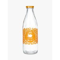 LEON Glass Juice Bottle, Clear/Orange, 27cm