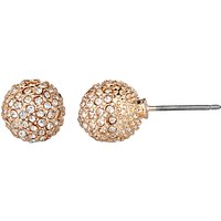 John Lewis Glass Pave Ball Stud Earrings, Rose Gold