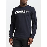 Carhartt WIP Long Sleeve College T-Shirt, Navy/White