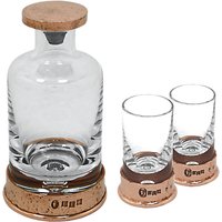 English Pewter Company Glass Mini Decanter Set With Copper Hammered Base, 180ml