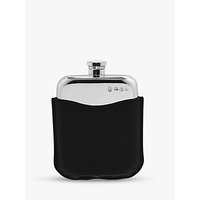English Pewter Company Pewter Hip Flask With Leather Pouch, 170ml