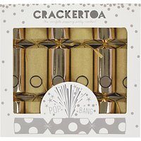 Crackertoa Glitter Christmas Crackers, Pack Of 6, Gold