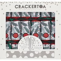 Crackertoa Pine Needle Christmas Crackers, Pack Of 6, Red/Green