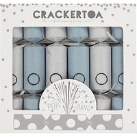 Crackertoa Glitter Christmas Crackers, Pack Of 6, Silver/Blue