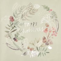John Lewis Floral Foliage Wreath Charity Christmas Cards, Pack Of 6