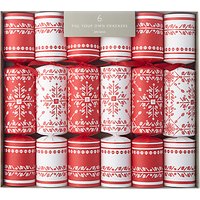John Lewis Folklore Snowflake Fill Your Own Christmas Crackers, Pack Of 6, Red/White