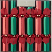 John Lewis Premium Christmas Crackers, Pack Of 6, Red/Green