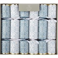 John Lewis Winter Palace Snowflake Christmas Crackers, Pack Of 12, Blue/White