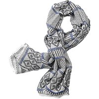 Betty & Co. Graphic Weave Scarf, Classic Blue/White