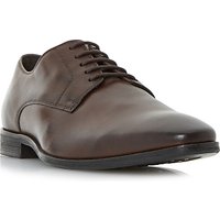 Dune Piccadilly Chisel Plain Vamp Leather Derby Shoes, Brown