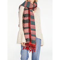 AND/OR Folkloric Jacquard Scarf, Red/Multi