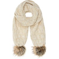 John Lewis Children's Cable Knit Scarf, Natural