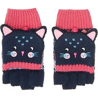 John Lewis Children's Cat Flip Gloves, Navy