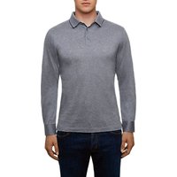 Hackett London Long Sleeve Marl Polo Shirt, Grey