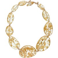 Jackie Brazil Riverstone Gold Flake Short Necklace, Gold