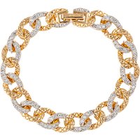 Susan Caplan Vintage 1980s D'Orlan 22ct Gold Plated Swarovski Crystal Link Chain Bracelet, Gold/Clear