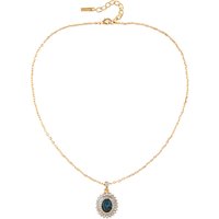 Susan Caplan Vintage 1980s D'Orlan 22ct Gold Plated Faux Sapphire And Swarovski Crystal Pendant Necklace, Gold/Blue