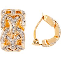Susan Caplan Vintage D'Orlan 22ct Gold Plated Swarovski Crystal Demi Hoop Earrings, Gold