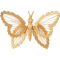 Susan Caplan Vintage Monet Gold Plated Butterfly Brooch, Gold
