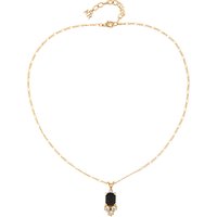 Susan Caplan Vintage 1980s Nina Ricci 22ct Gold Plated Swarovski Crystal Pendant Necklace, Gold/Black