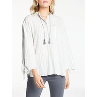 AND/OR Tie Cuff Stripe Shirt, White/Grey