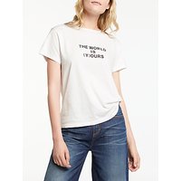 AND/OR The World Slogan T-Shirt, White/Black