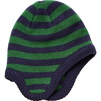 John Lewis Children's Stripe Trapper Hat, Navy/Green