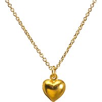 Dogeared 14ct Gold Plated Sterling Silver Love Puffy Heart Pendant Necklace, Gold