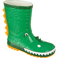 John Lewis Children's 3D Monster Wellington Boots, Green