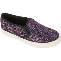John Lewis Children's Pheobe Glitter Slip On Shoes, Purple