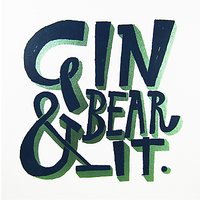 Urban Graphic Gin & Bear It Greeting Card