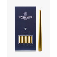 Charles Farris Tapered Dinner Candles, Pack Of 12, Gold