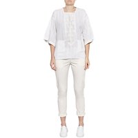 French Connection Oni Cotton Embroidered Blouse, Summer White