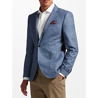 John Lewis Donegal Tailored Fit Wool Suit Jacket, Light Blue