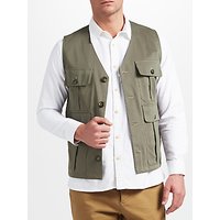 JOHN LEWIS & Co. Made In Manchester Cotton Workwear Waistcoat, Green